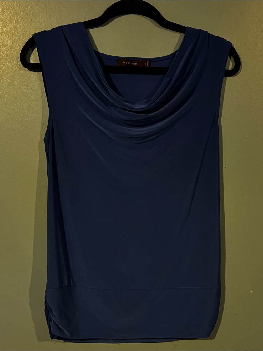 The Limited Navy Draped Cowl Neck Sleeveless Top